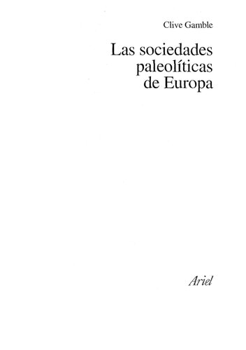 Las Sociedades Paleoliticas De Europa