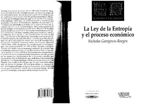 La Ley De La Entropia Y El Proceso Economico