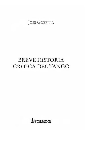 Breve Historia Critica Del Tango