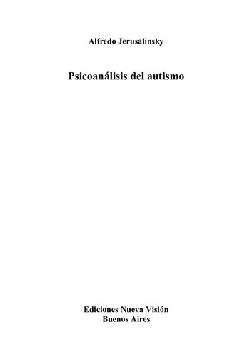 Psicoanálisis del autismo