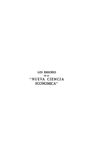 Los Errores De La Nueva Ciencia Economica