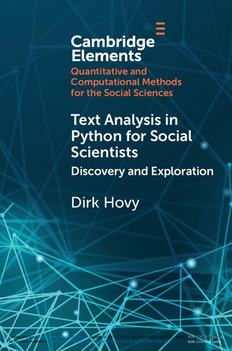 TEXT ANALYSIS IN PYTHON FOR SOCIAL SCIENTISTS Discovery and Exploration