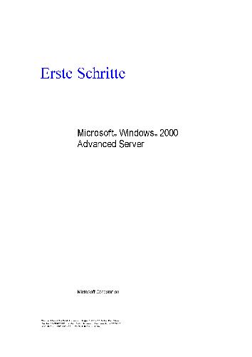 Microsoft Windows 2000 Advanced Server