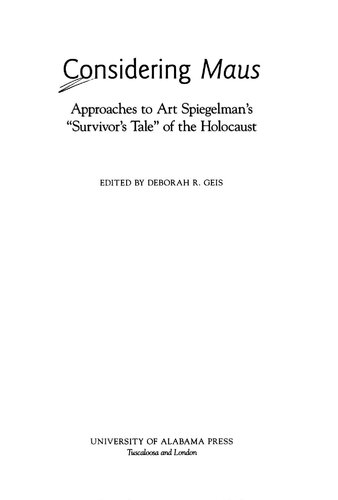 Considering Maus : approaches to Art Spiegelman's 