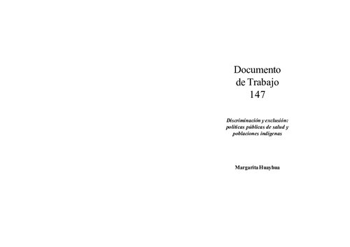 Discriminación y exclusión: políticas públicas de salud y poblaciones indígenas