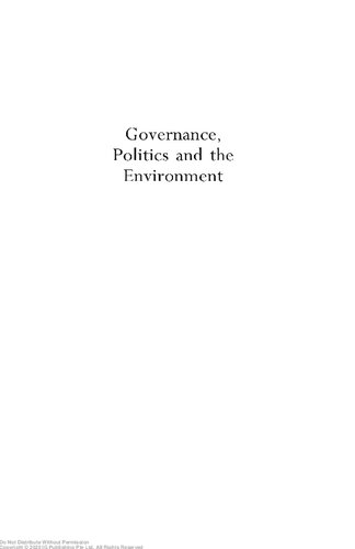 Governance, Politics and the Environment : a Singapore Study