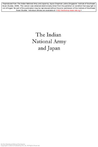 The Indian National Army and Japan