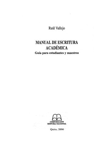 Manual de escritura académica: guía para estudiantes y maestros