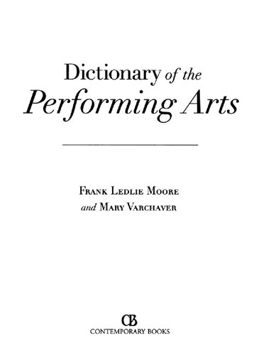 Dictionary of the performing arts