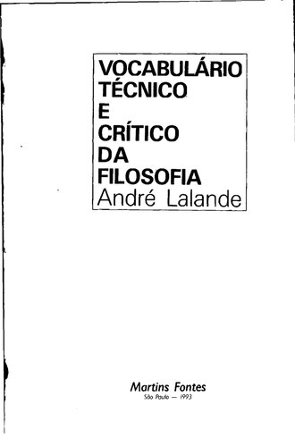 Vocabulário técnico e científico da filosofia