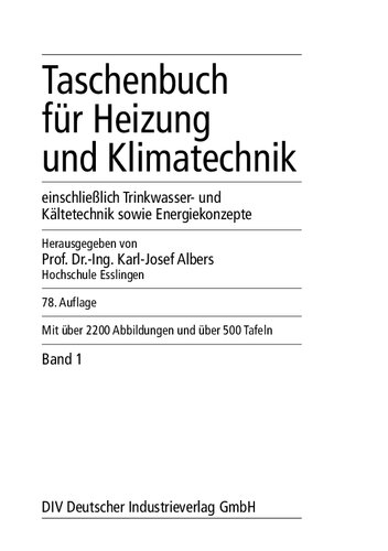 Recknagel - Taschenbuch für Heizung + Klimatechnik 78. Ausgabe 2017/2018: einschließlich Trinkwasser- und Kältetechnik sowie Energiekonzepte