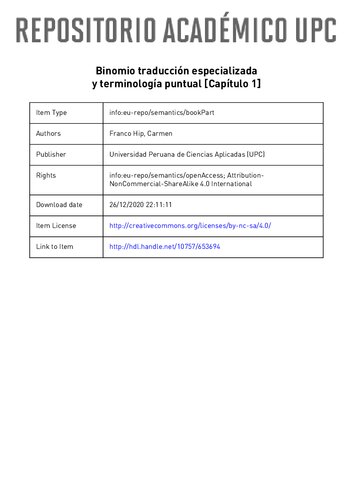 Binomio traducción especializada y terminología puntual. Caso de un informe técnico jurídico (ES-EN) [Capítulo 1]