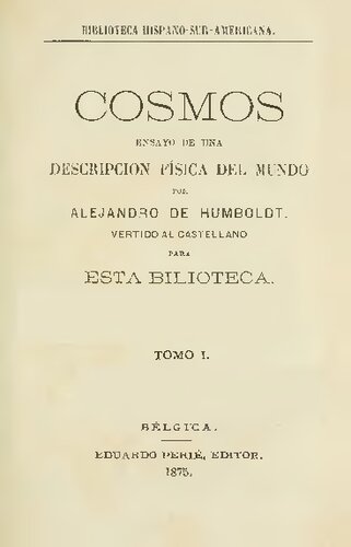 Cosmos : ensayo de una descripció física del mundo