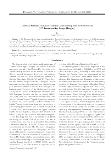 Toarcian–Aalenian Hammatoceratinae (Ammonitina) from the Gerecse Mts (NE Transdanubian Range, Hungary)