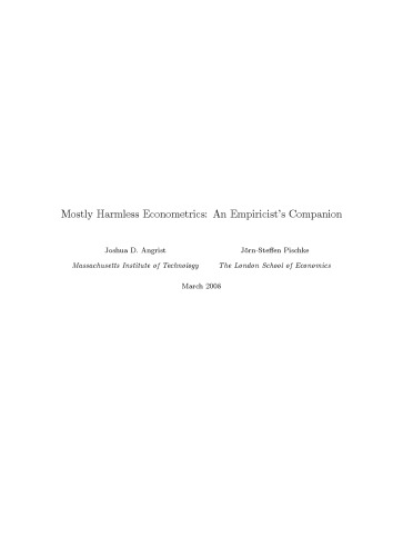 Mostly Harmless Econometrics