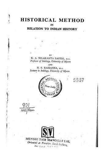 Historical Method in Relation to Indian History