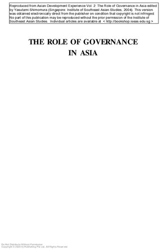 The role of governance in Asia