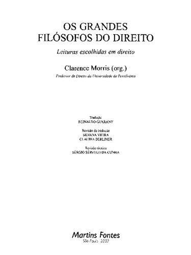 Os grandes filósofos do direito: leituras escolhidas em direito