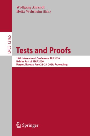 Tests and Proofs: 14th International Conference, TAP 2020, Held as Part of STAF 2020, Bergen, Norway, June 22–23, 2020, Proceedings