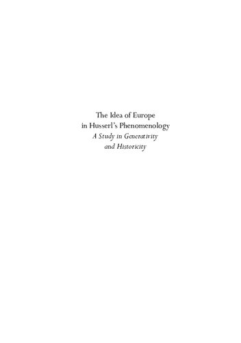 Husserl and the Idea of Europe