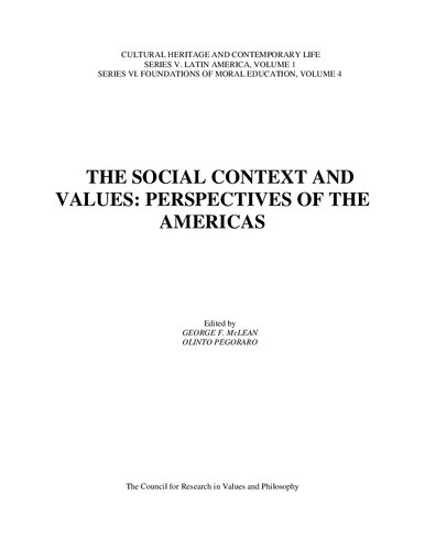 The Social context and values: perspectives of the Americas