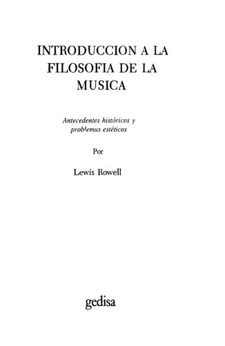 Introduccion A La Filosofia De La Musica