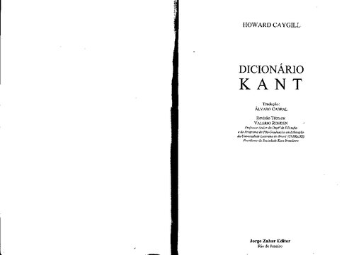 Dicionário Kant