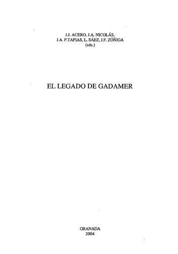 El Legado De Gadamer