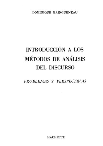 Introduccion A Los Metodos De Analisis Del Discurso