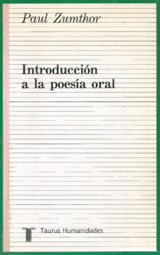 Introducción a la poesía oral