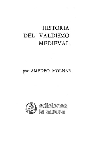 Historia Del Valdismo Medieval