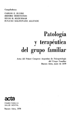 Patologia Y Terapeutica Del Grupo Familiar