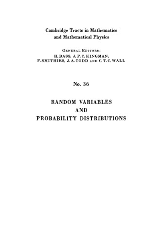 Random variables and probability distributions