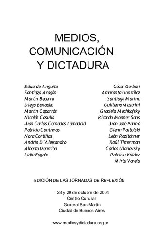 Medios Comunicacion Y Dictadura