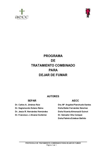 Programa De Tratamiento Combinado Para Dejar De Fumar