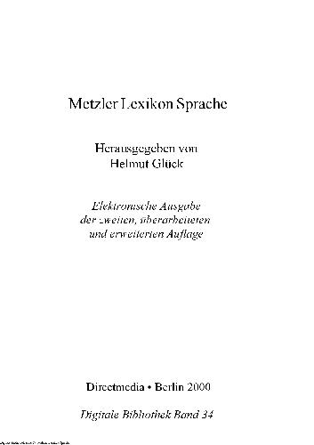 Metzler Lexicon Sprache (DigiBib34)