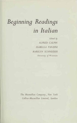 Beginning readings in Italian