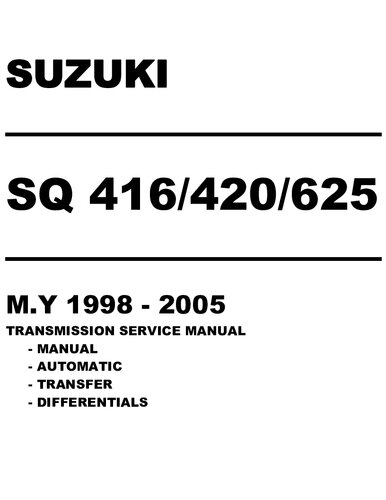 Full Service Manual  Vitara 1998-2005 (Transmission Service Manual)