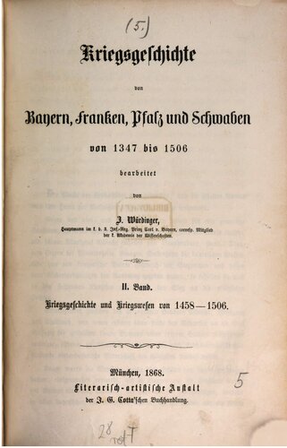 Kriegsgeschichte und Kriegswesen von1458-1506