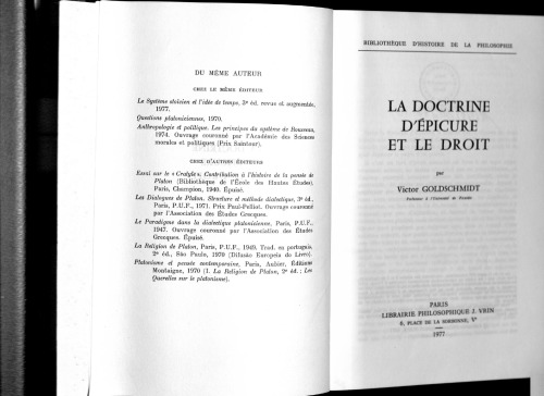 La doctrine d’Épicure et le droit