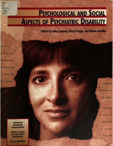 Psychological and social aspects of psychiatric disability