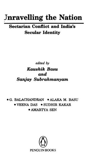 Unravelling the Nation: Sectarian Conflict and India's Secular Identity