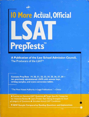 10 More, Actual Official LSAT PrepTests: (PrepTests 19–28) (Lsat Series)