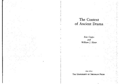 The Context of Ancient Drama