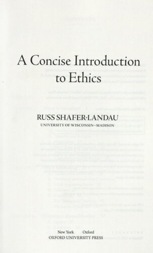 A Concise Introduction to Ethics