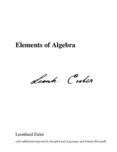 Elements of Algebra