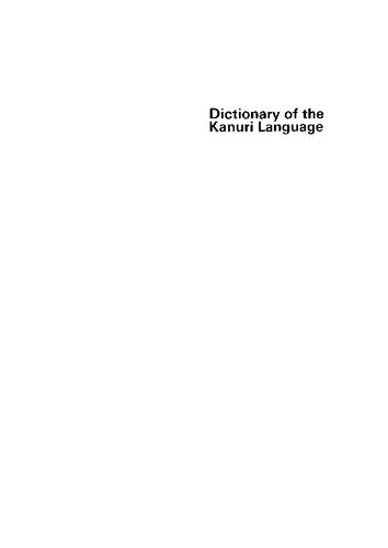 Dictionary of the Kanuri Language