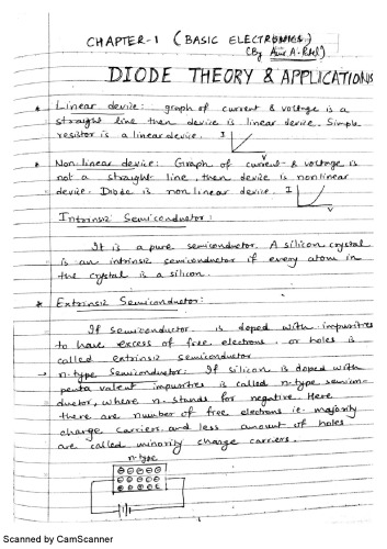 Basic Electronics GTU (Hand Written Notes)