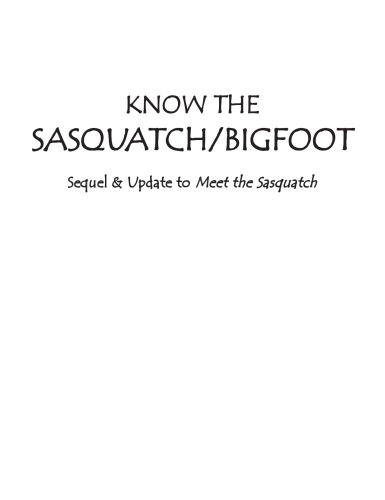 Know the Sasquatch/Bigfoot