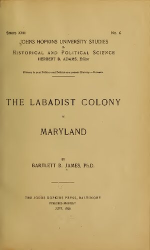 The Labadist Colony in Maryland